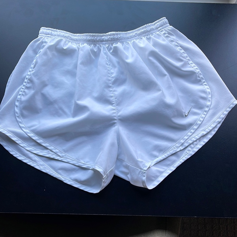 White Nike Dri-Fit Tempo Running Shorts